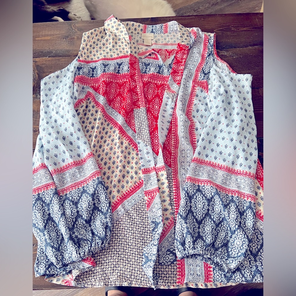 Chicos Womens cold shoulder top